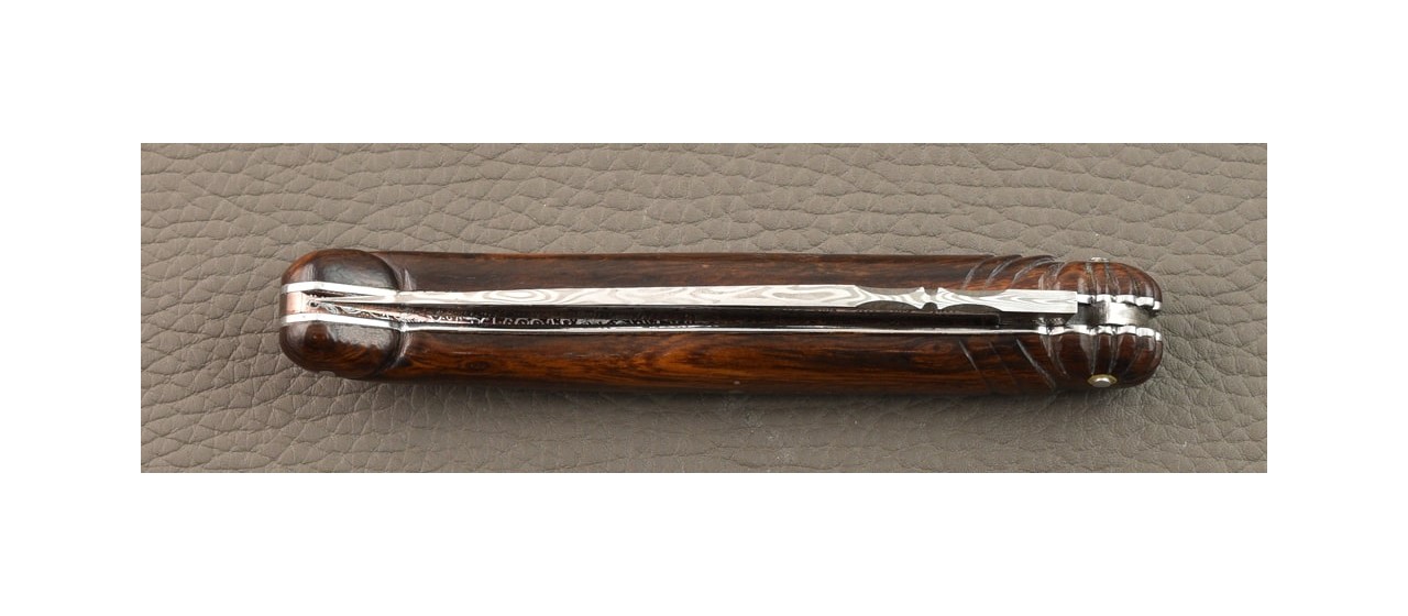 Laguiole Traditional 12 cm Damascus Full handle Range Ironwood Delicate File work