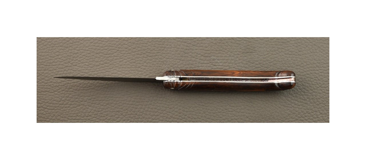 Laguiole Traditional 12 cm Damascus Full handle Range Ironwood Delicate File work