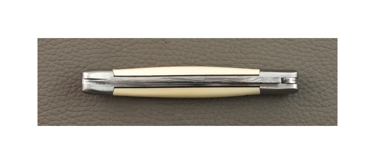 Laguiole 12cm Damascus blade, Mammoth Ivory by Jérôme Latreille