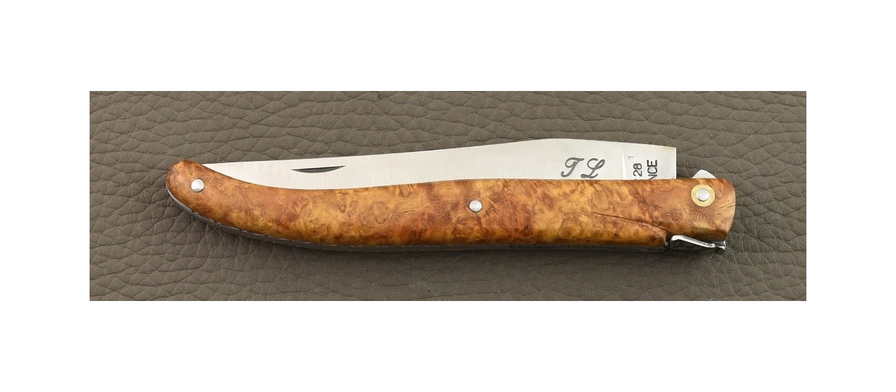 Laguiole 12cm full handle Rosewood burl knife by Jérôme Latreille