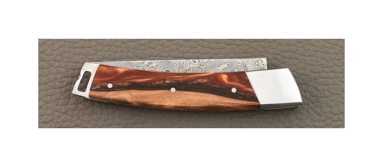 Le Thiers® Pocket Damascus Hybrid Juniper burl