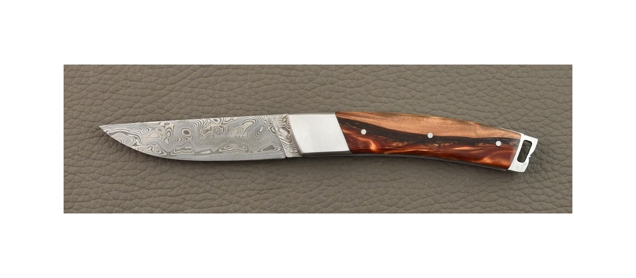 Le Thiers® Pocket Damascus Hybrid Juniper burl