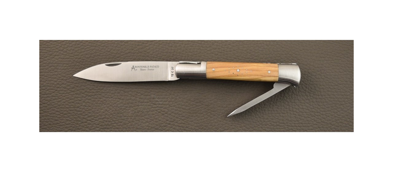 Issoire shepherd's knife & awl Olivewood