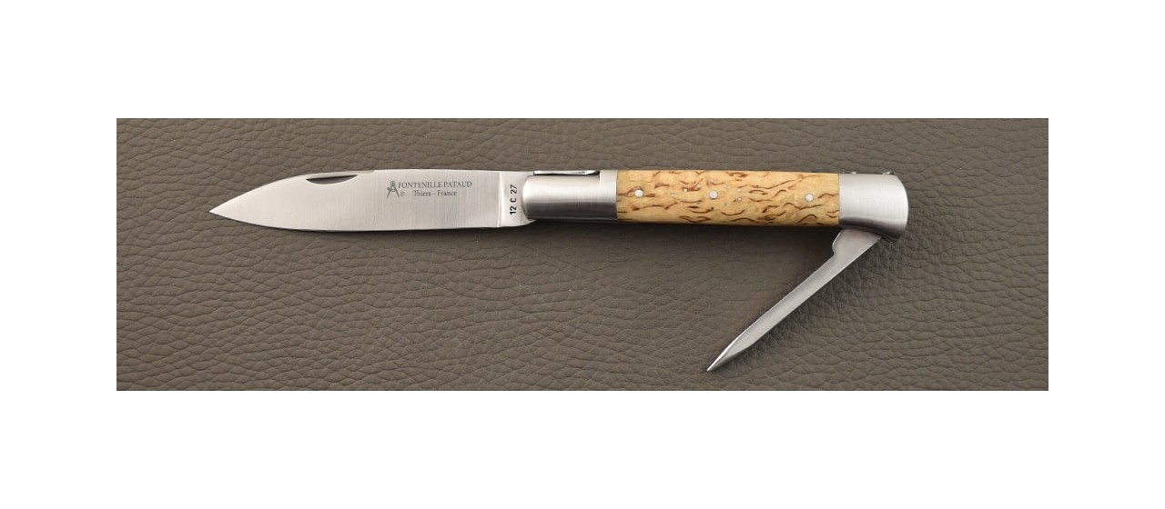 Issoire shepherd's knife & awl Curly birch