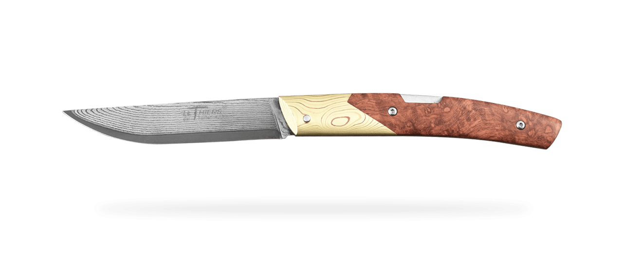 Le Thiers® Advance VG10 Amboyna burl and Mokume-Gane bolster