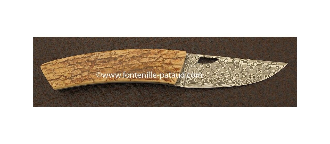 Le Thiers Knife Damascus Range Mammoth fossilized