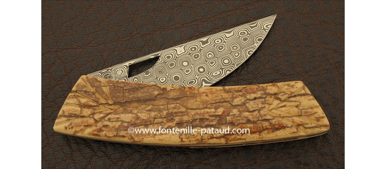 Couteau Le Thiers Damas Mammouth fossile