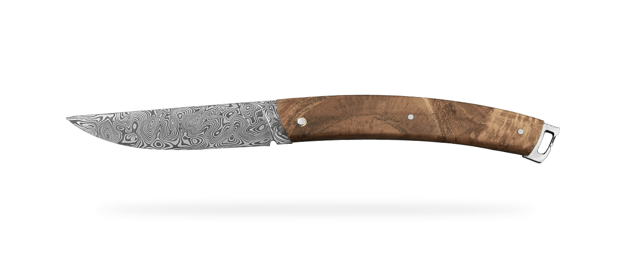 Le Thiers® Nature Damascus Full handle Teak burl