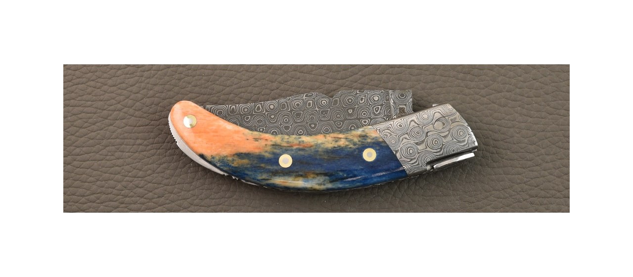 Corsican Rondinara "Guilloché" Damascus Range Real Giraffe Bone