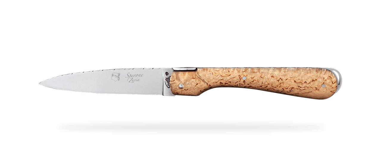 Corsican Sperone Guilloché Range Full Handle Curly birch