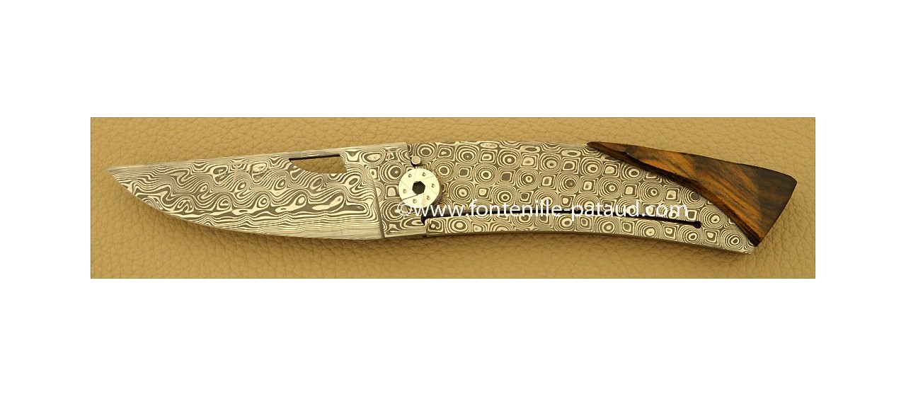 Le Thiers Knife Damascus Range Pistachio wood