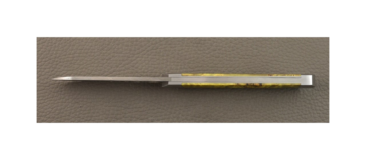 Le Pradel Damascus Stabilized green poplar burl