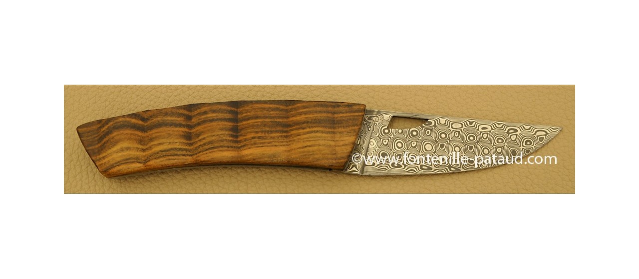 Le Thiers Knife Damascus Range Pistachio wood