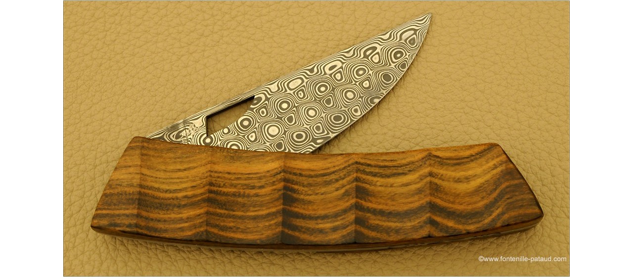 Le Thiers Knife Damascus Range Pistachio wood