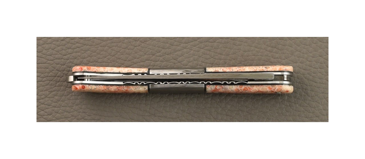Laguiole Nature Damascus Range Coral and Damascus Central Bolster