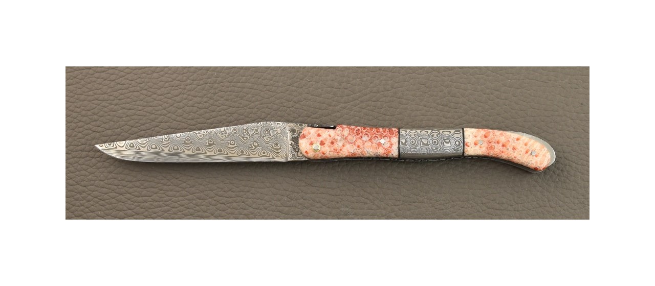 Laguiole Nature Damascus Range Coral and Damascus Central Bolster
