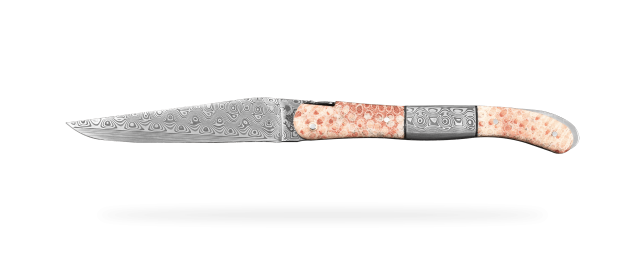 Laguiole Nature Damascus Range Coral and Damascus Central Bolster