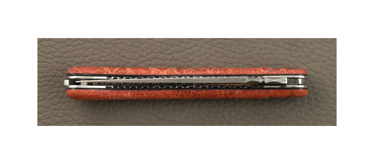 Laguiole Nature Damascus Range Full handle Red Coral