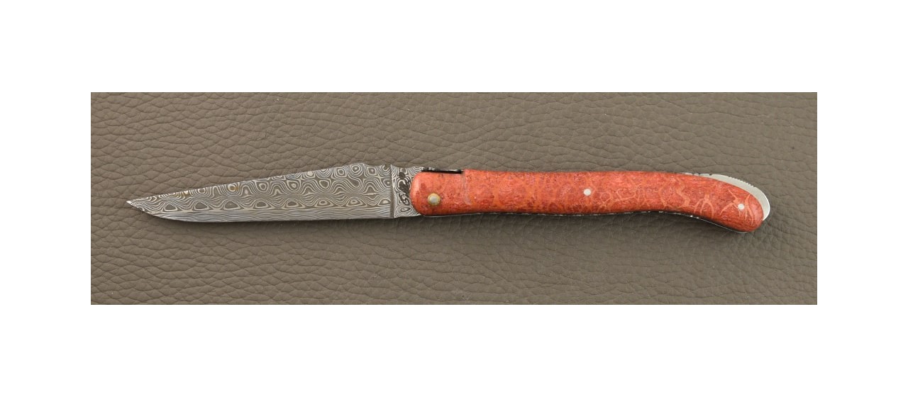 Laguiole Nature Damascus Range Full handle Red Coral