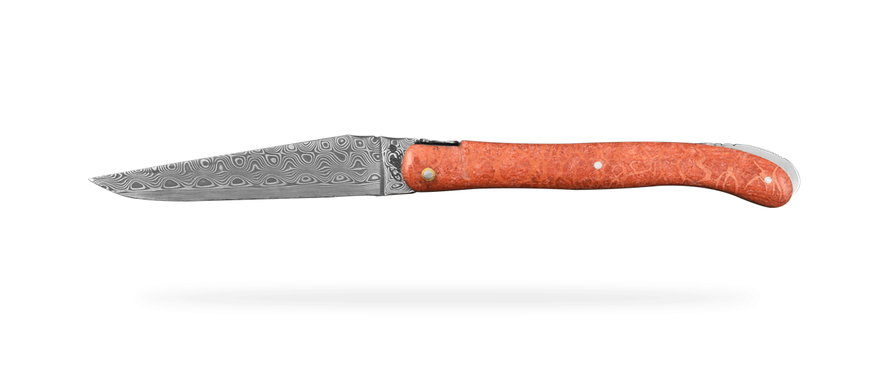 Laguiole Nature Damascus Range Full handle Red Coral