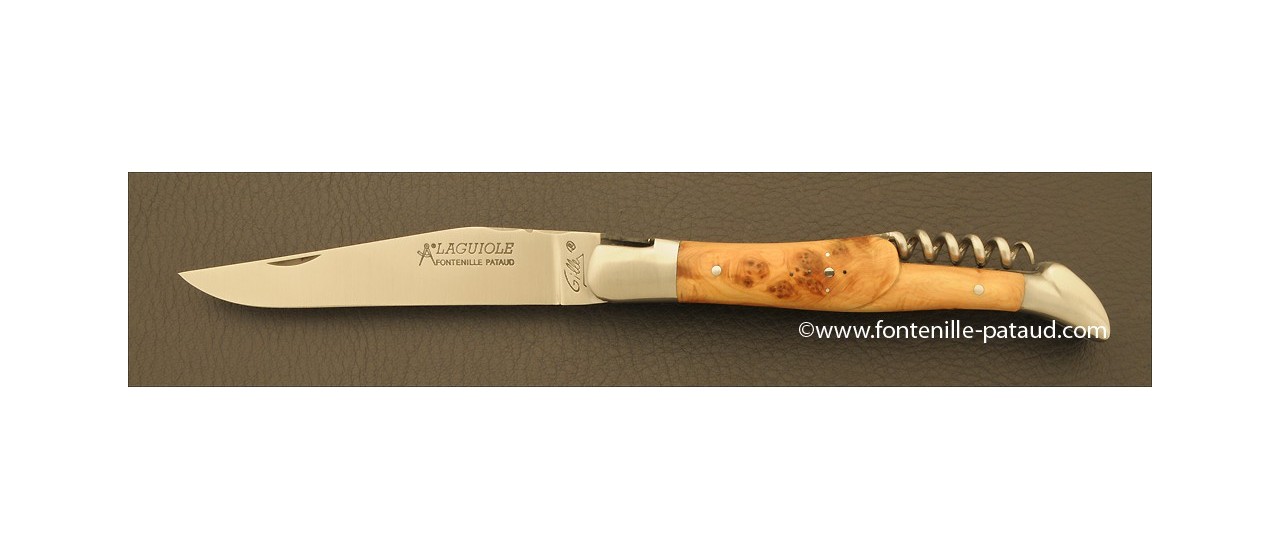 Couteau Laguiole Traditionnel 12 cm Classique avec Tire-Bouchon Genevrier 