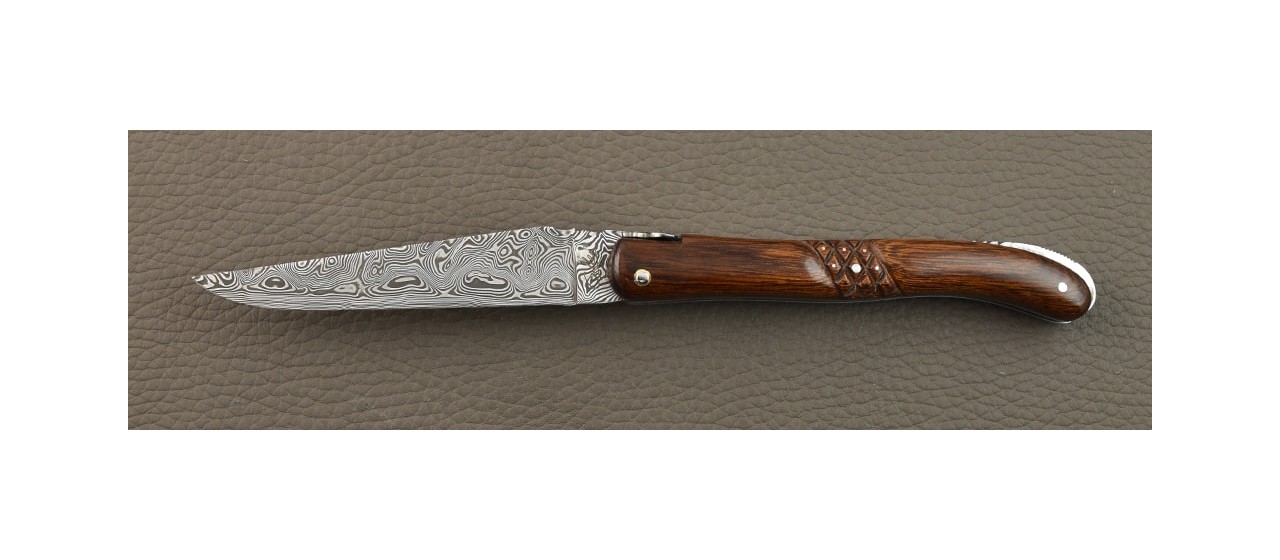 Laguiole Nature 2014 Damascus Range Full handle Ironwood