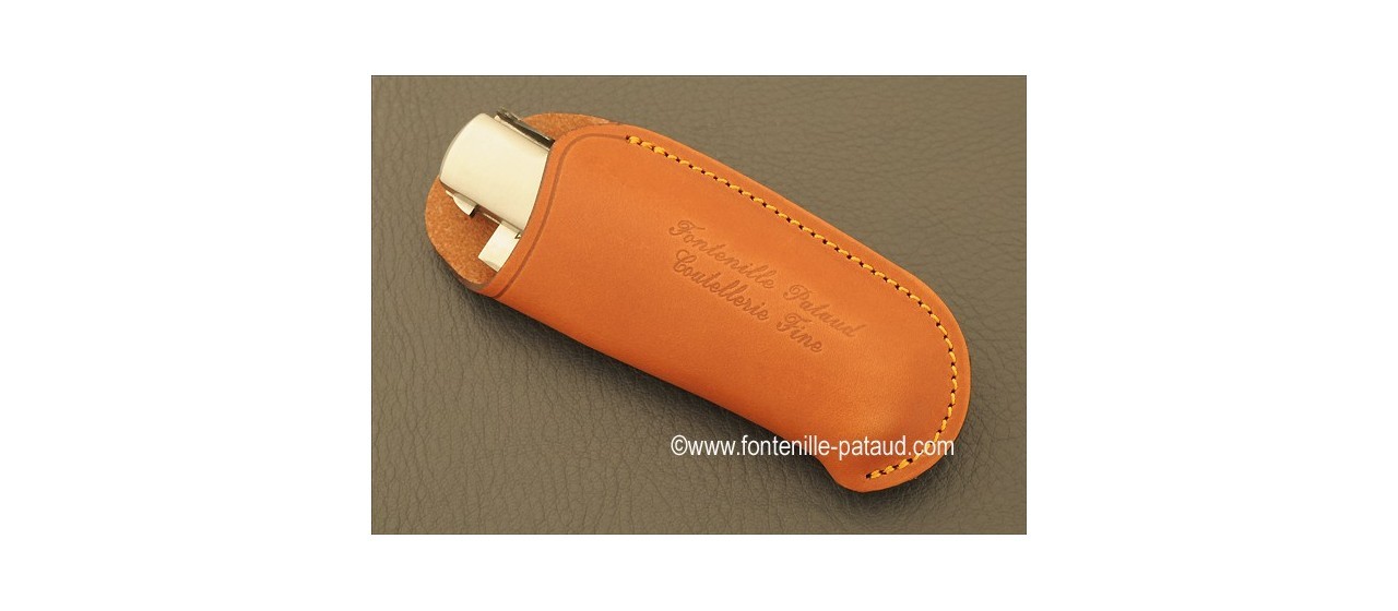 Genuine leather pouch handmade in France