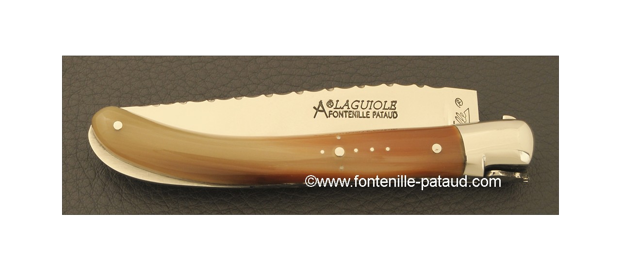 Laguiole Knife Le Pocket Guilloche Range Horn tip