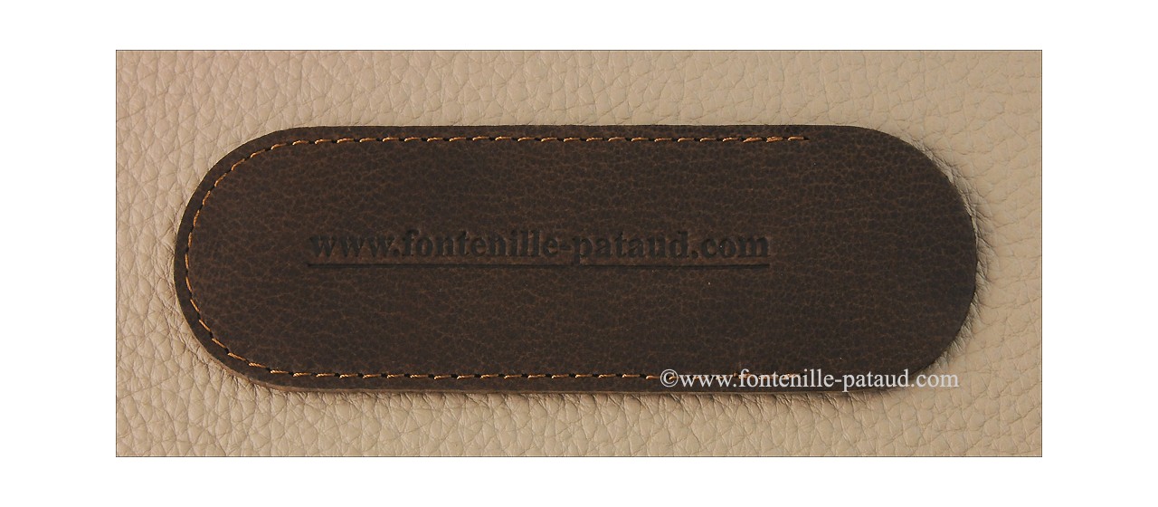Leather pouch handmade in France