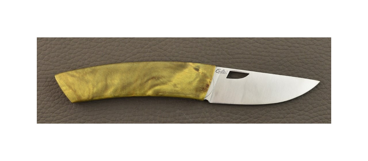 Thiers® Handmade Knife Green Stabilized Poplar Burl