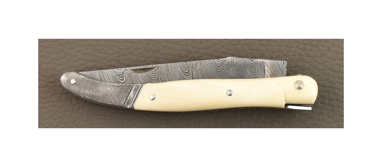 Laguiole knife 12cm Damascus Warthog with engraving