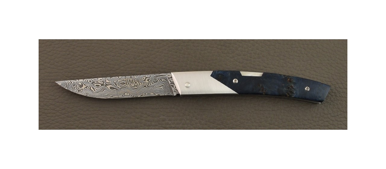 Le Thiers® Advance Damascus Blue Poplar burl