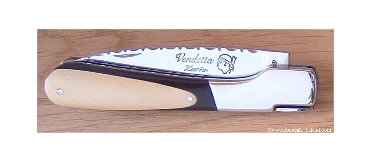 Corsican Vendetta knife Guilloche Range Ebony & Boxwood