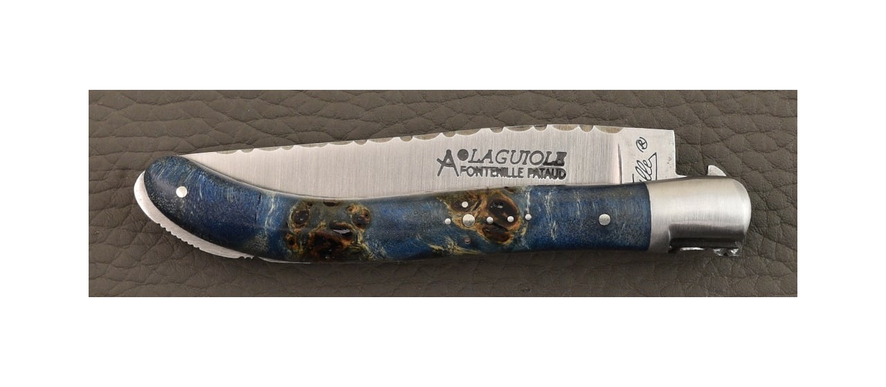 Laguiole XS Guilloché Range Stabilized Blue poplar burl