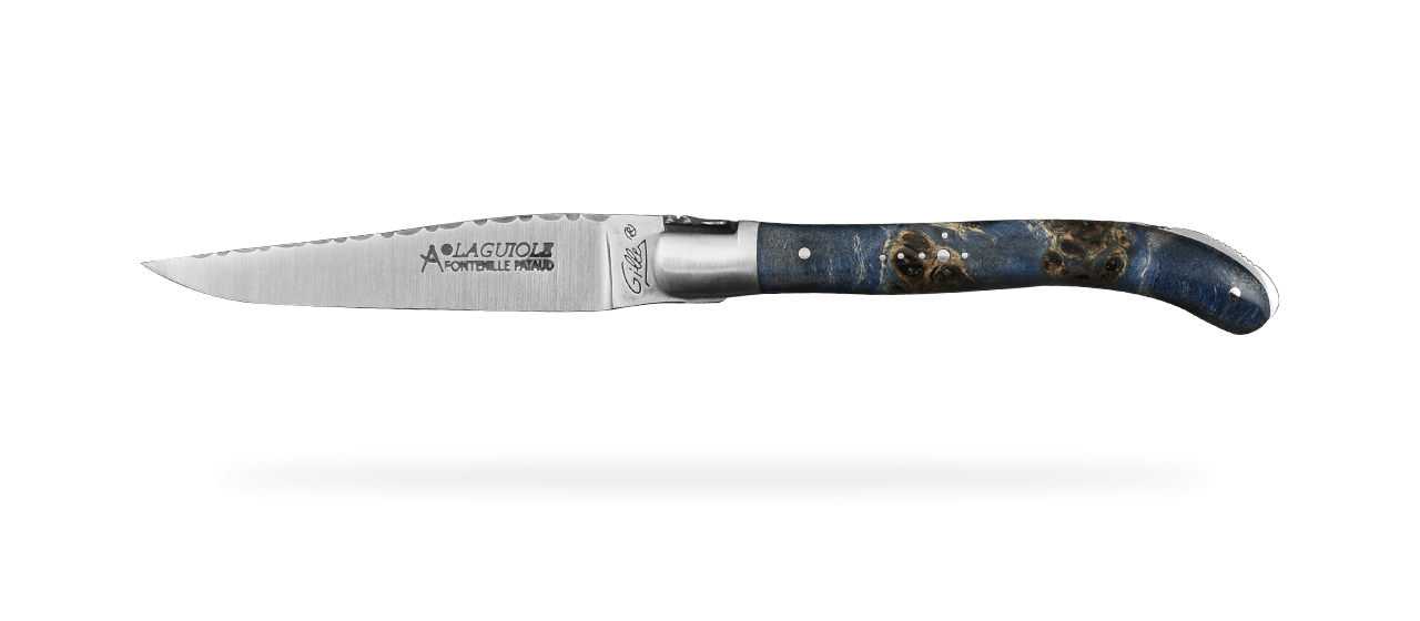 Laguiole XS Guilloché Range Stabilized Blue poplar burl