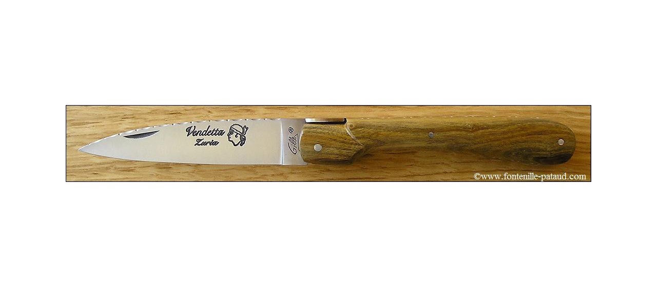 Corsican Vendetta knife Guilloche Range Pistachio wood