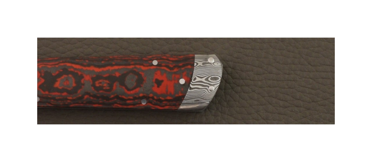 Le Pradel Damascus Bolsters & blade Fat Carbon Lava