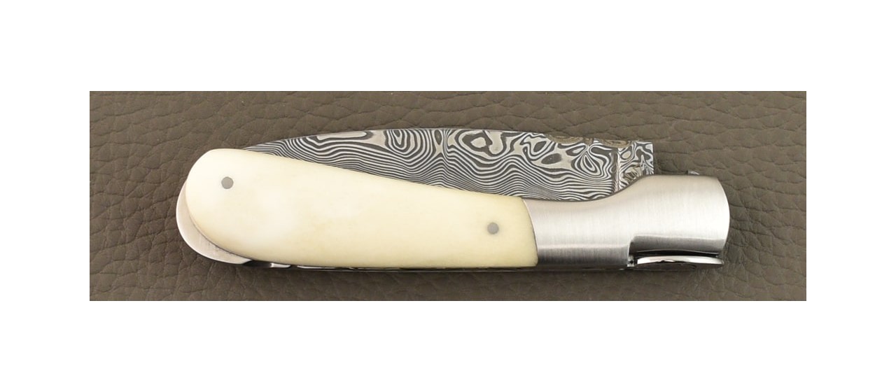 Corsican Pialincu "Guilloché" Damascus range Real bone