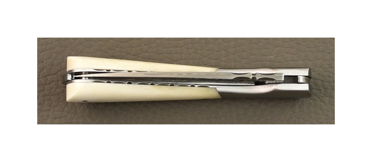Corsican Pialincu "Guilloché" Damascus range Real bone
