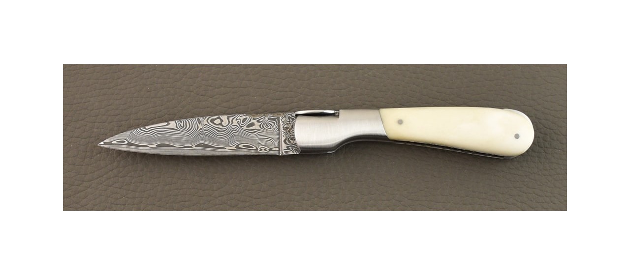 Corsican Pialincu "Guilloché" Damascus range Real bone