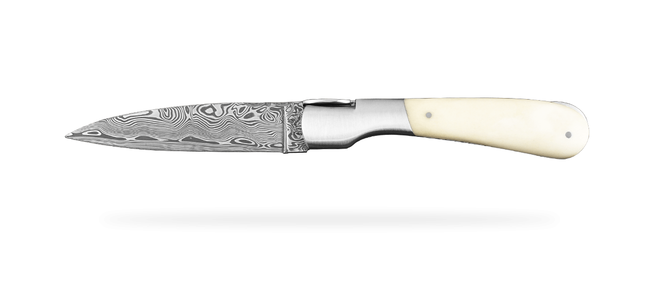 Corsican Pialincu "Guilloché" Damascus range Real bone