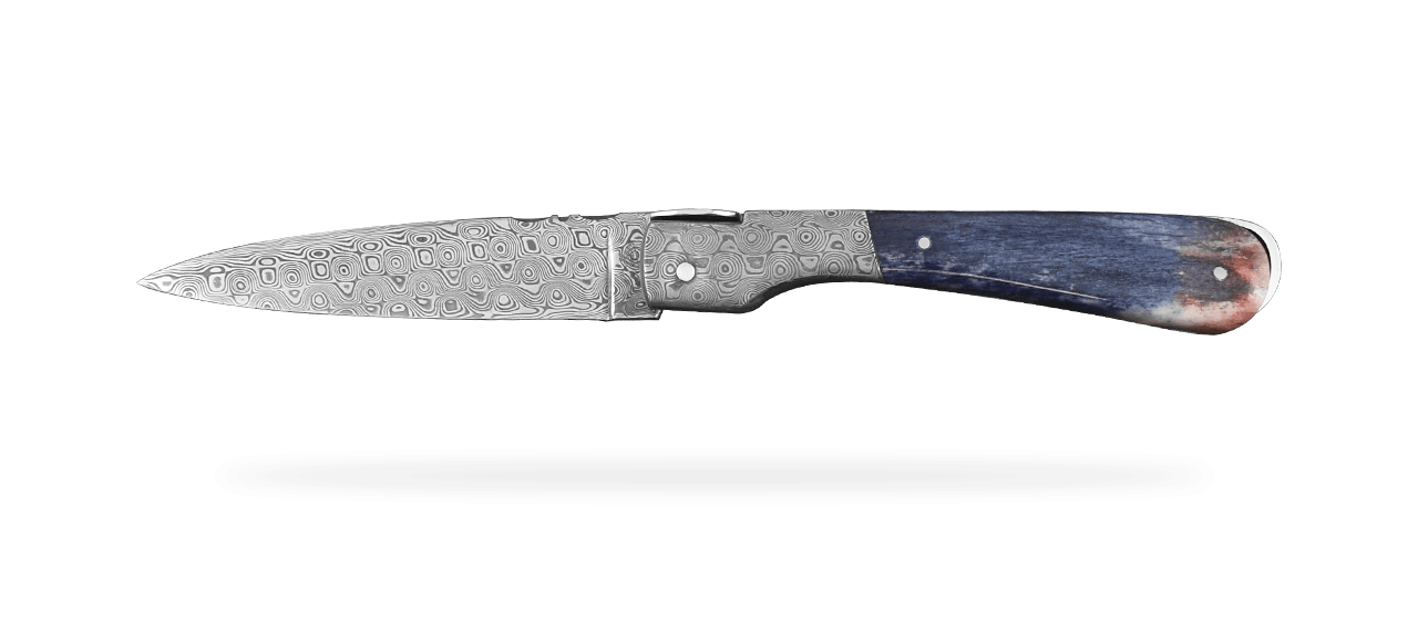 Corsican Sperone "Guilloché" Damascus Range Real Giraffe Bone