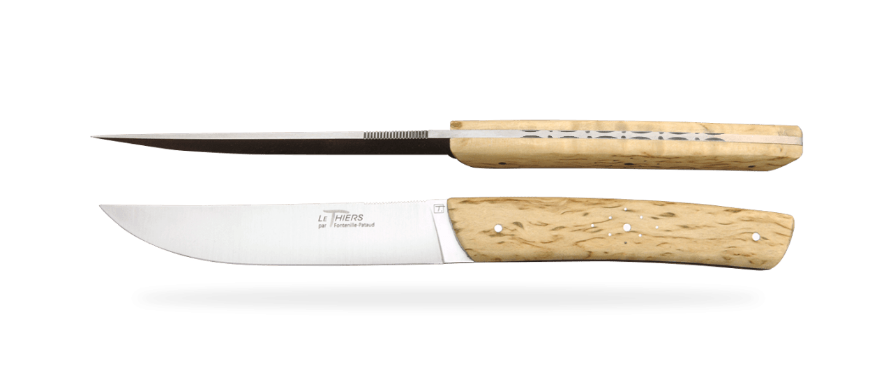 Set of 2 Le Thiers® knives Curly birch