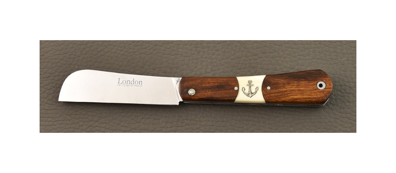 London 9 cm Bois de fer et Scrimshaw ancre marine