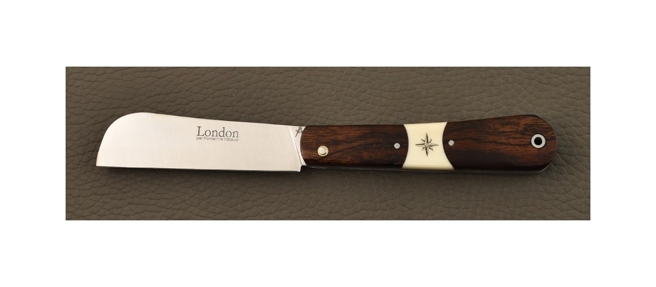 London 9 cm Bois de fer et Scrimshaw Rose des vents