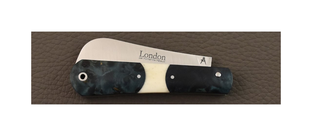 London 9 cm Blue Poplar burl and Bone bolster