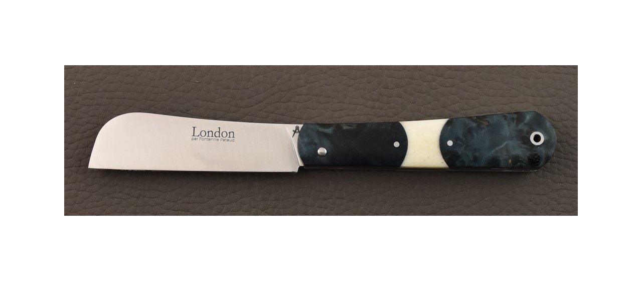 London 9 cm Blue Poplar burl and Bone bolster