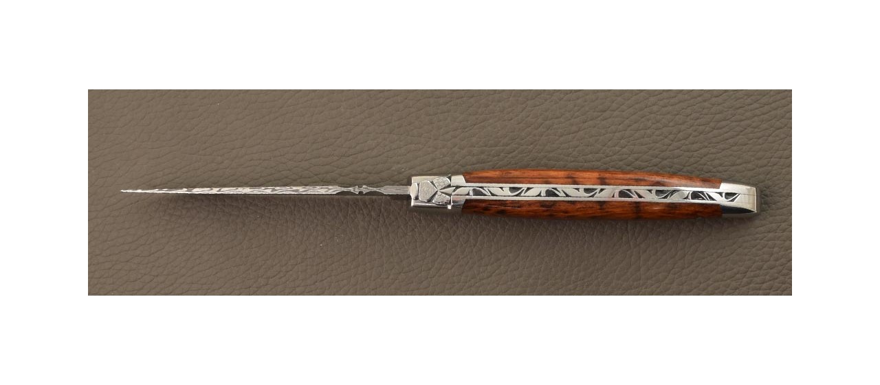 Laguiole folding knife amourette and damascus blade