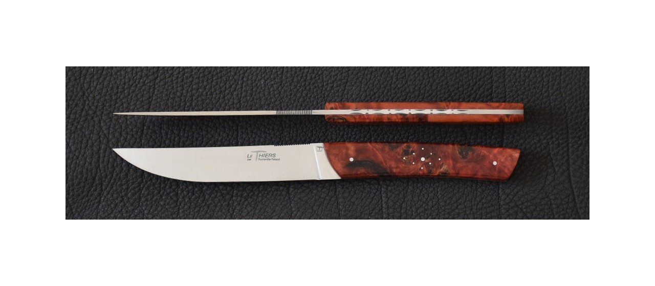 Set of 2 Le Thiers® knives Red Poplar burl