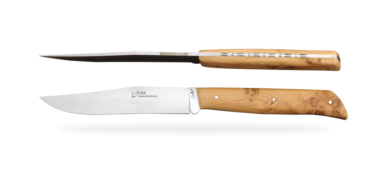Set of 2 Alpin knives Juniper burl